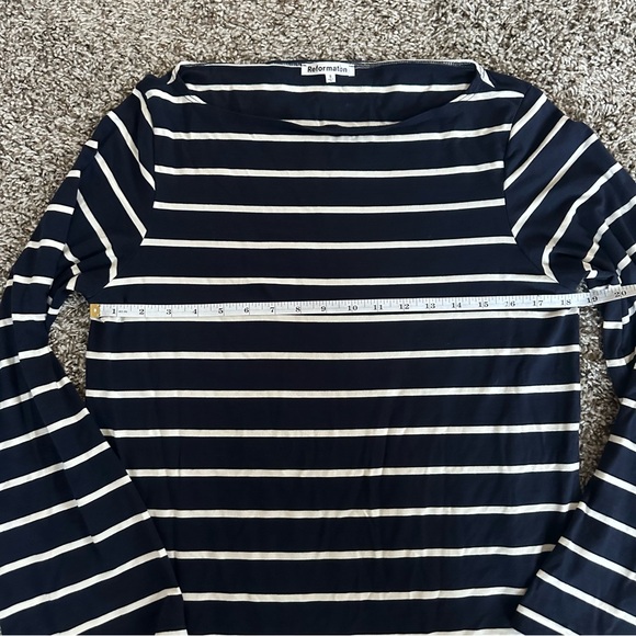 Reformation Striped Navy and White Dress - Picture 8 of 9